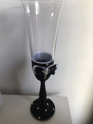 Ритуални чаши Черно и Бяло с рози 3D/к-т